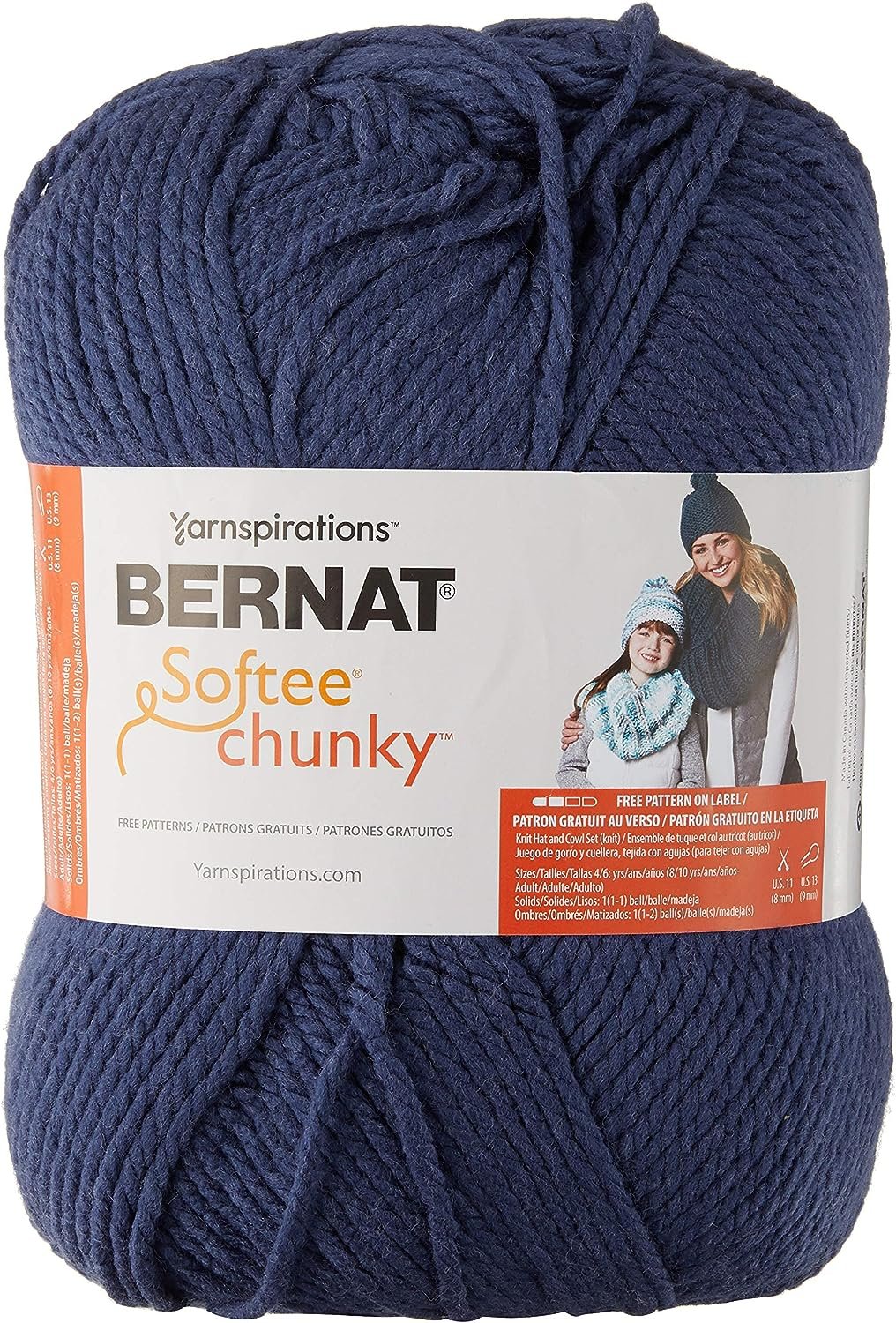 Bernat Big Ball Chunky Solid Yarn, 14 oz, Gauge 6 Super Bulky, 100% Acrylic, Natural