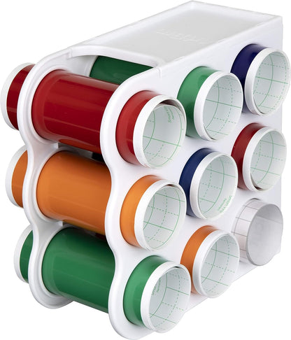 ArtBin 6866AG Mini Vinyl Storage Rack, Organizer up to 9 (5.5") Vinyl Rolls, White, 1 Rack