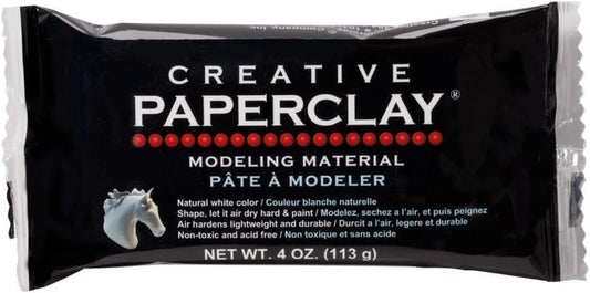 Creative Paperclay for Modeling Compound, 4-Ounce (113g), White