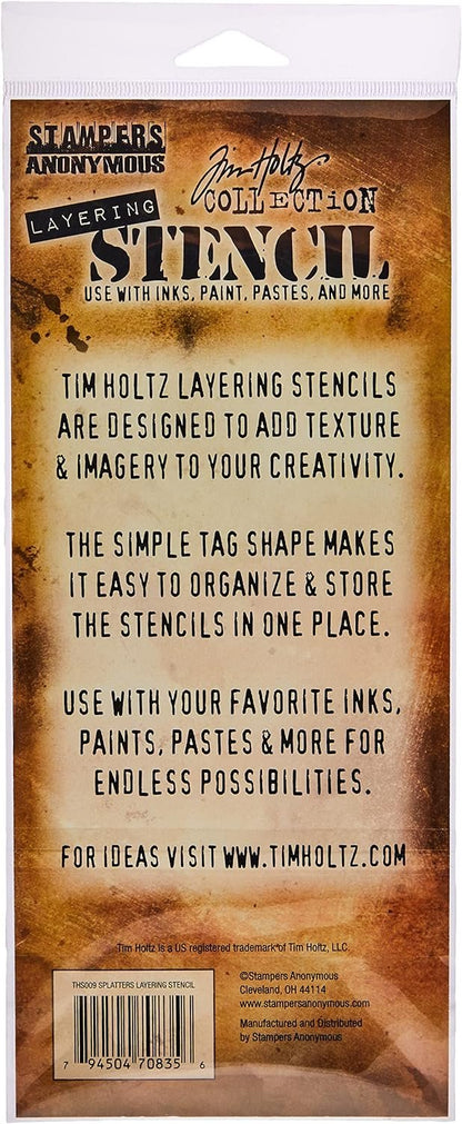 Stampers Anonymous Tim Holtz Layered Stencil 4.125"X8.5", Splatters