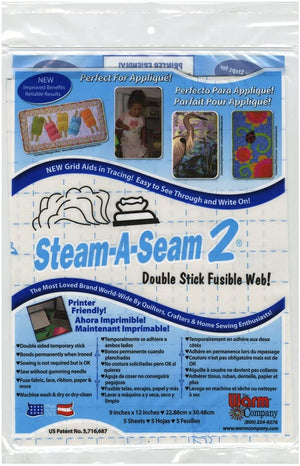 Warm Company (3-Pack) Steam A Seam 2 Double Stick Fusible Web 9 inch x 12 inch Sheets 5 Pack 5517