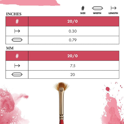 Princeton Velvetouch, Series 3950, Paint Brush for Acrylic, Oil and Watercolor, Mini- Fan, 20/0