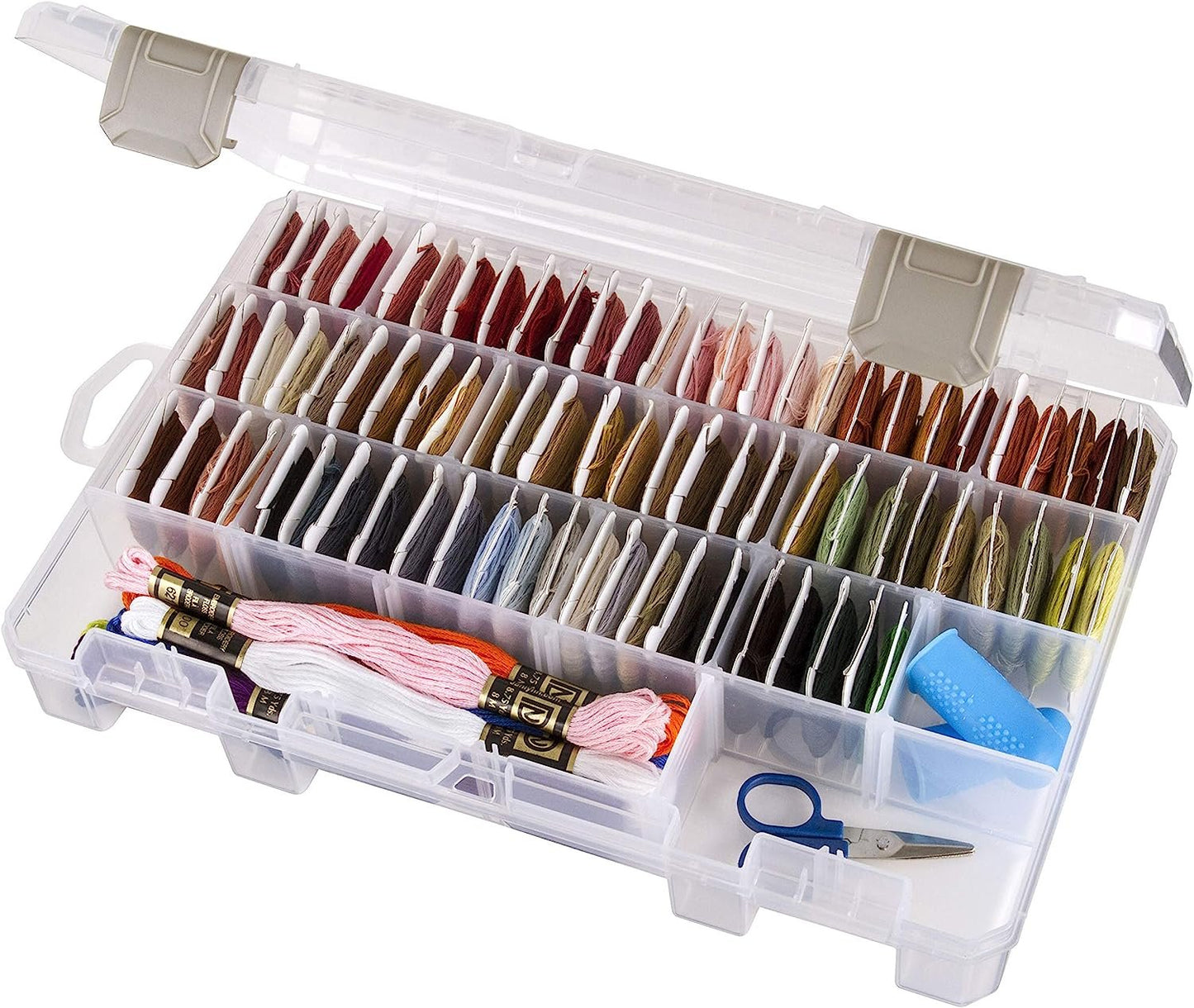 ArtBin 6840JN Floss Finder Box, Sewing & Embroidery Organizer, [1] Plastic Storage Case, Clear