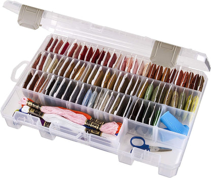 ArtBin 6840JN Floss Finder Box, Sewing & Embroidery Organizer, [1] Plastic Storage Case, Clear