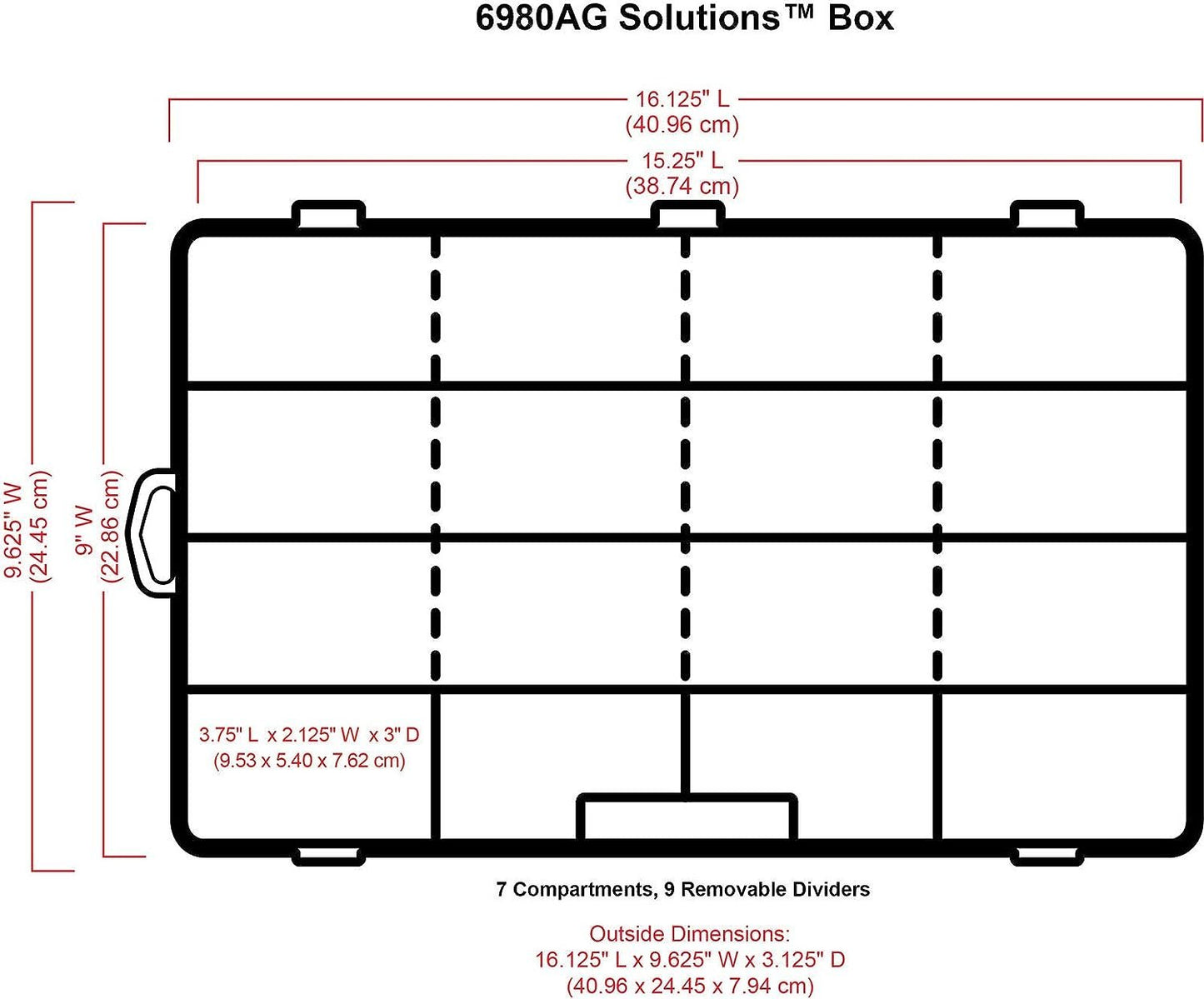 ArtBin 4006AB Medium Solutions Box with Dividers, Art & Craft Organizer, [1] Plastic Storage Case, Clear