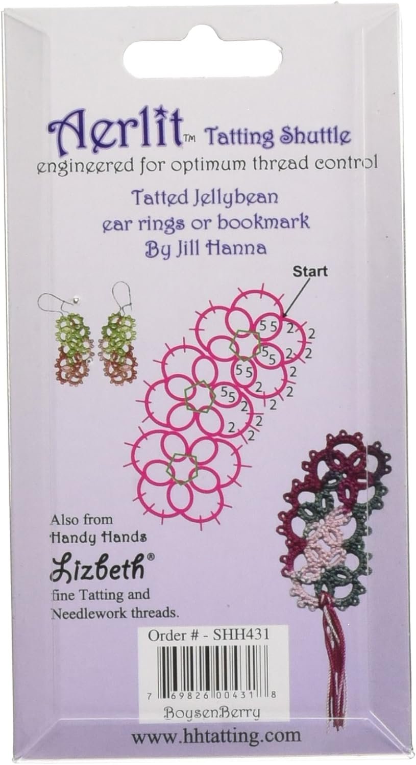 Aerlit Tatting Shuttle With 2 Bobbins-Boysenberry