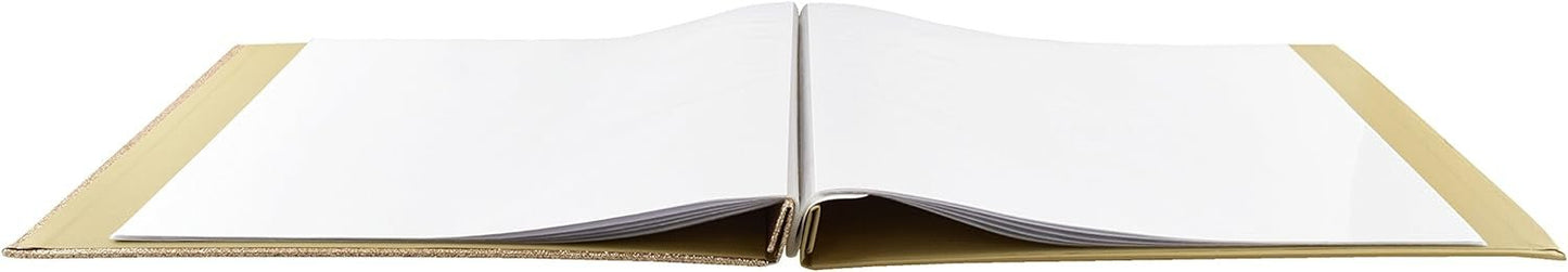 MCS Expandable 10-Page Glitter Scrapbook Album with Photo Opening Cover and 12 x 12 Inch Pages, 13.5 x 12.5 Inch, Gold
