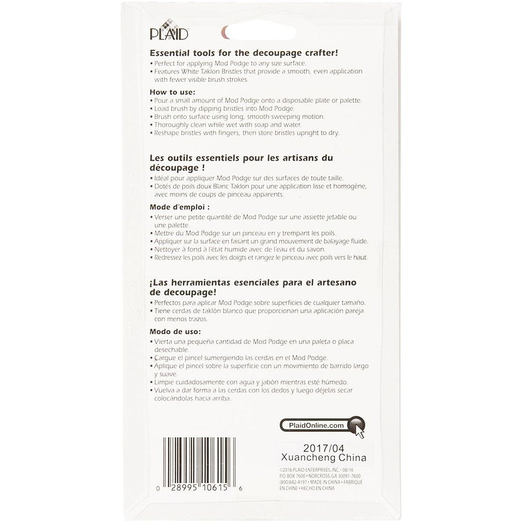 Mod Podge Short Handle Brush Set; 3pc