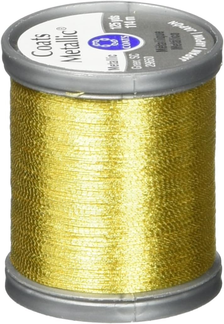 Coats Metallic Thread 125yd, Bright Gold