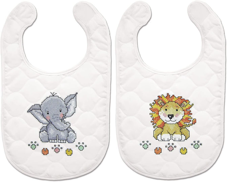 Design Works Crafts Janlynn Stamped for Cross Stitch Baby Bib Kit, in The Jungle