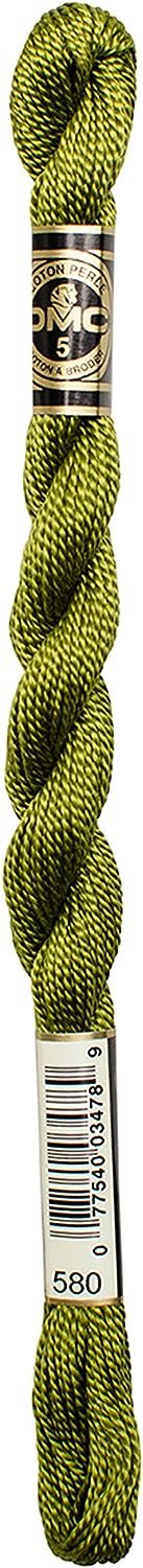 DMC 115 5-580 Pearl Cotton Thread, Dark Moss Green, Size 5