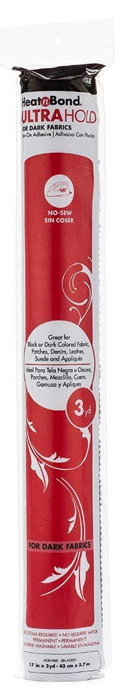 HeatnBond UltraHold Iron-On Adhesive Value Pack, 17 Inches x 3 Yards, Black