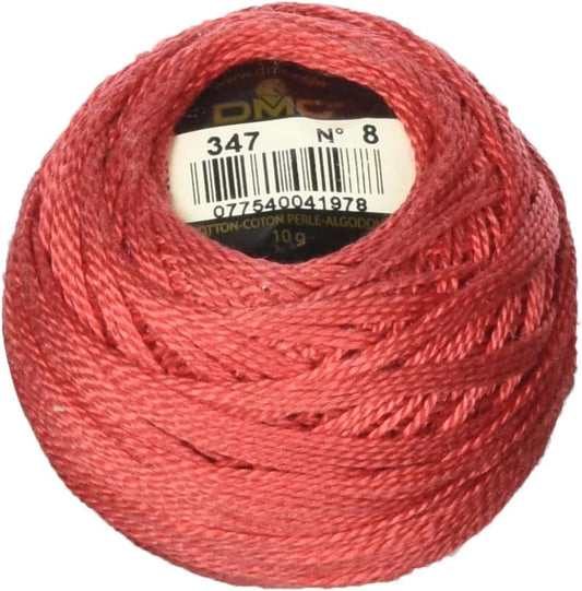DMC 116 8-347 Pearl Cotton Thread Balls, Very Dark Salmon, Size 8