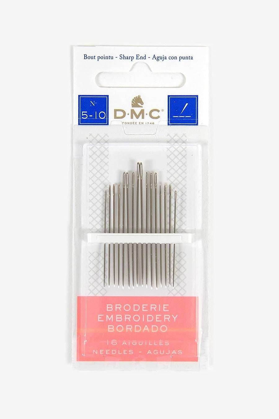 DMC 1765-5/10 Embroidery Hand Needles, 15-Pack, Size 5/10