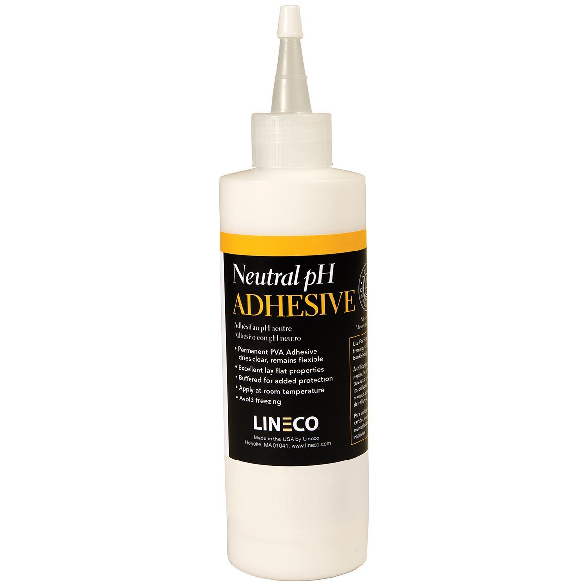 Lineco, Neutral pH Adhesive, Acid-Free Dries Clear, PVA Formula Material Dries Quick Water Soluble Flexible When Dried, Used for Book Binding and Other Paper Projects