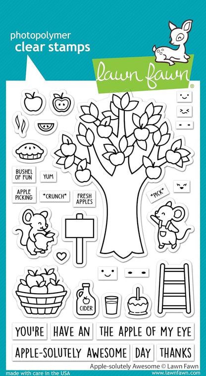 Lawn Fawn LF2930 Apple-Solutely Awesome 4X6 Clear Stamp Set