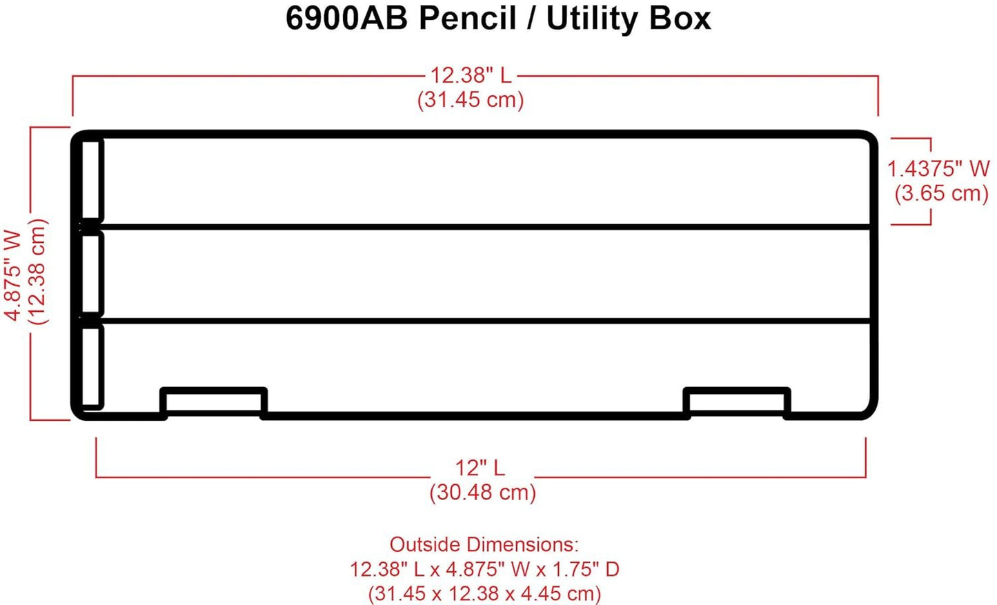 ArtBin 6900AB Pencil Utility Box, Art & Craft Organizer, [1] Divided Storage Box for Pens, Pencils, Markers, Paint Brushes, etc., Translucent Charcoal
