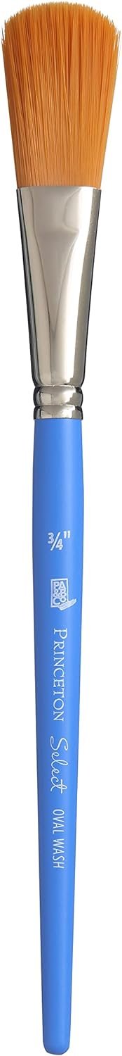Princeton Select Artiste, Series 3750, Paint Brush for Acrylic, Watercolor and Oil, Oval Wash, 3/4 Inch