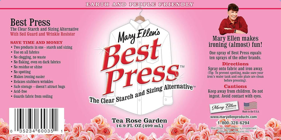 Mary Ellen's Best Press Clear Starch Alternative 16.9 Ounces-Tea Rose Garden