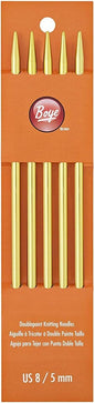 Boye 7-Inch Aluminum Double Point Knitting Needles, Size 8