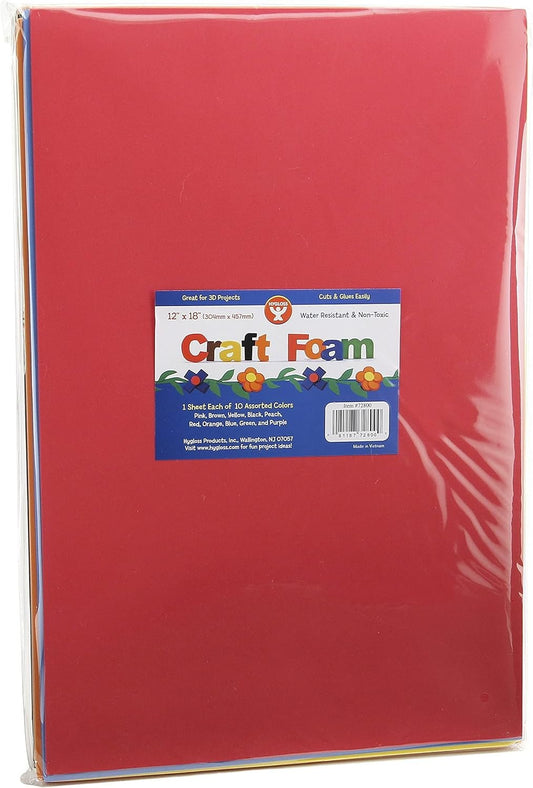Hygloss 12 x 18-inch, Craft Foam Sheets