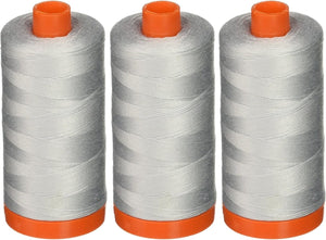 3-Pack - Aurifil 50WT - Dove, Solid - Mako Cotton Thread - 1422Yds Each