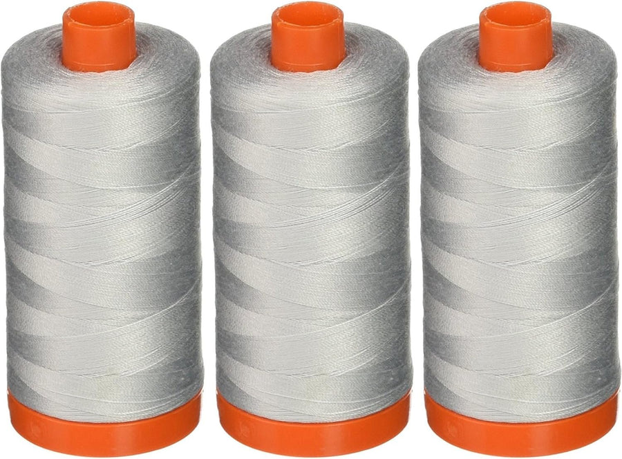 3-Pack - Aurifil 50WT - Dove, Solid - Mako Cotton Thread - 1422Yds Each