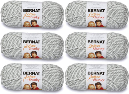 Bernat 161128-28047 Softee Chunky Yarn - Grey Ragg