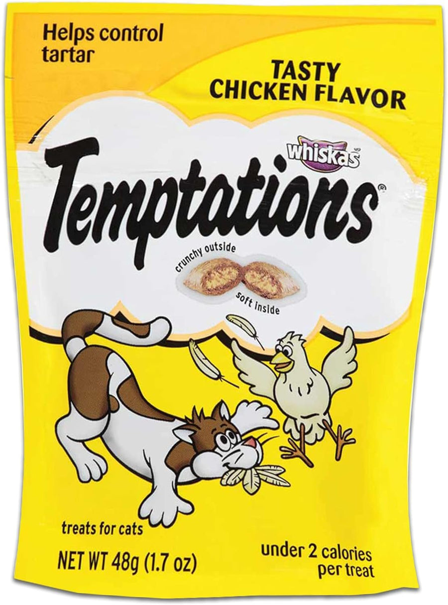 Temptations Whiskas Cat Treats Variety Pack -- 3 Temptations Cat Snack Treat Bags | Temptations Cat Treats Chicken, Dairy, and Tuna (1.7oz)