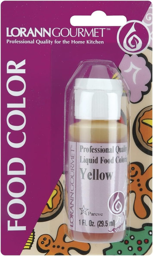 LorAnn Yellow Liquid Food Color, 1 ounce squeeze bottle