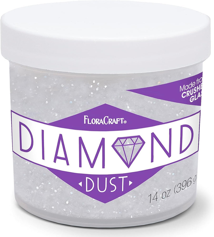 FloraCraft Diamond Dust Glitter 14 Ounce Clear Glass