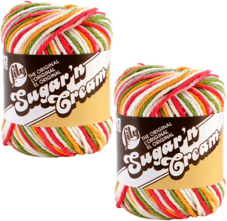 Lily Sugar 'n Cream 100% Cotton Limited Edition Yarn ~ 2-Pack (Mango Madness #2626)