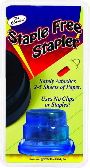 The Pencil Grip The Classics Staple-Free Stapler the "Paper Grip" with 5 Sheet Capacity, Kid Safe (TPG-133)