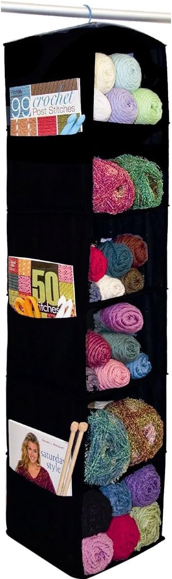 Innovative Home Creations Colonial 4850-BLK 6-Shelf Yarn and Craft Organizer, 48 by 11 by 11-Inch, Black