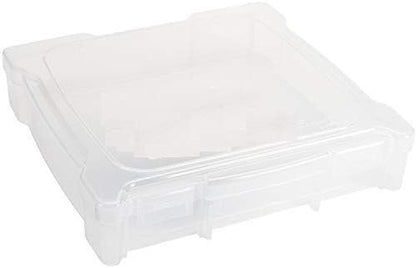 ArtBin 6912AB Essentials One-Compartment 12" x 12" Box, Art & Craft Organizer, [1] Plastic Storage Case, Clear, 14.125" x 13.625" x 3"