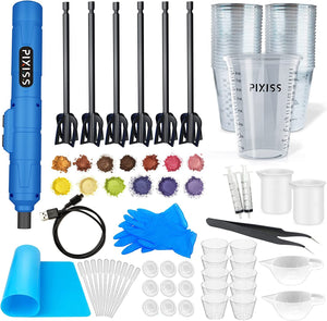 Resin Mixer Bundle - Mica Powder Accessories Rechargeable and Easy to Use Epoxy Resin Mixer by Pixiss