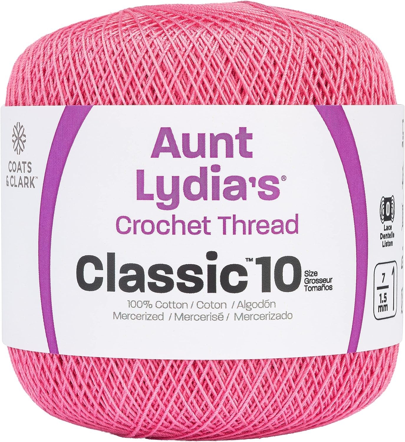 Coats Crochet Classic Crochet Thread, French Rose, 1050 Foot
