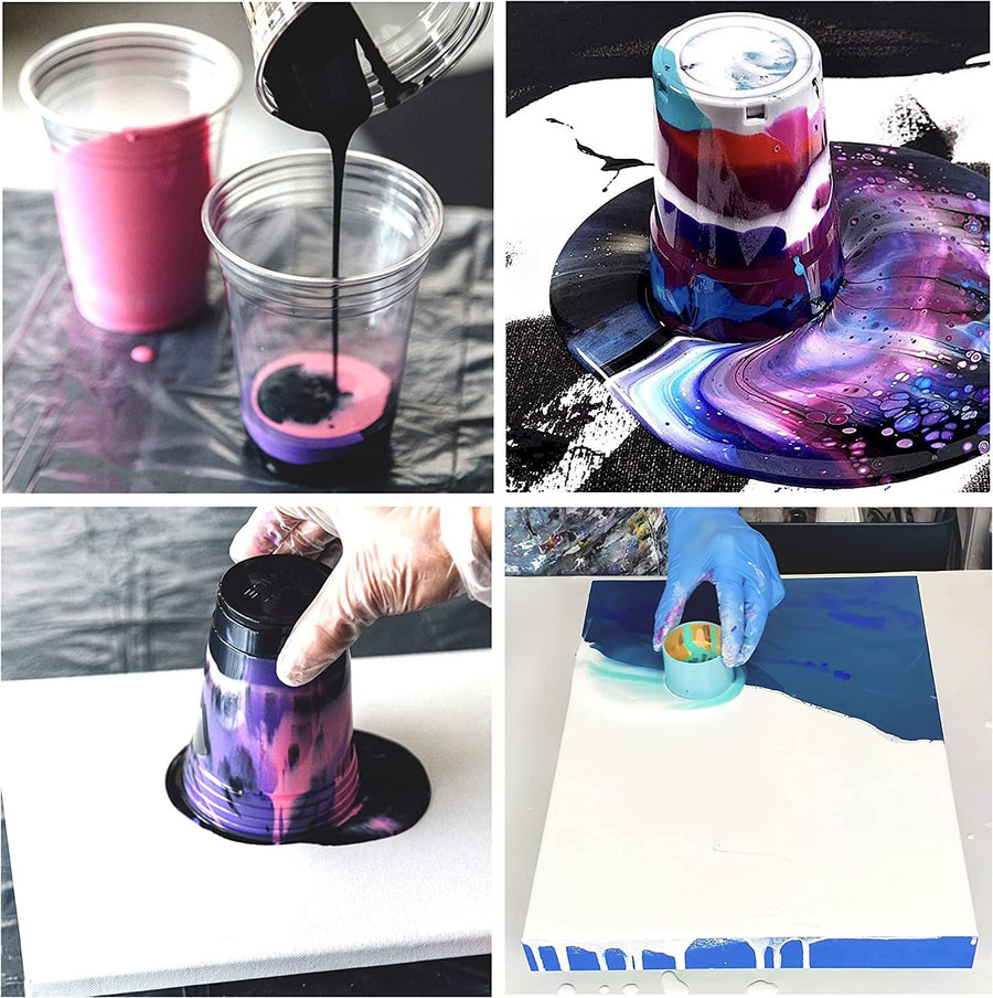 Floetrol Pouring Medium for Acrylic Paint | Flood Flotrol Additive | Pixiss Acrylic Pouring Oil for Creating Cells Perfect Flow 100% Pure High Grade Silicone (100ml/3.3-Ounce)