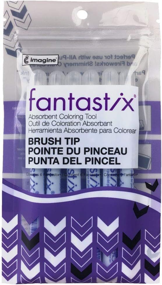 Tsukineko FX-100-006 Fantastix Brush Point Tools 6Ct, Multicolor