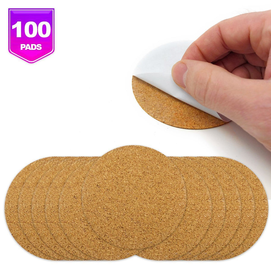 PIXISS Round Ceramic Coaster/Tiles with Cork Backing - 100PC