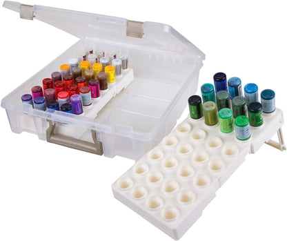 ArtBin 6959AB Bottle Storage Super Satchel, Portable Carrying Case - Organizes up to 32 individual 0.5oz Bottles, Clear