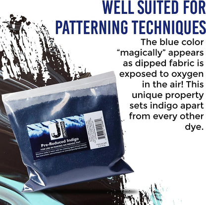 Jacquard Indigo Dye - 8 Oz Pre Reduced Indigo - Create Your Own Shibori Bag, Indigo Macrame, Indigo Dye Pillow, and More - Blue Dye Fabric