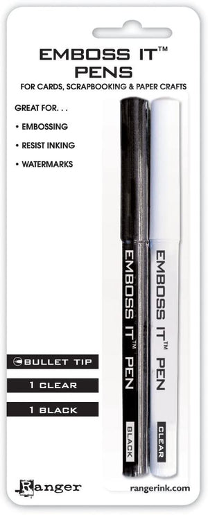 Ranger EMP20653 Inkssentials Embossing Pens, 2-Pack, Black and Clear