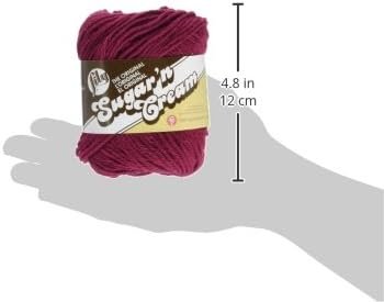 Lily Sugar 'N Cream The Original Solid Yarn, 2.5oz, Medium 4 Gauge, 100% Cotton - Wine - Machine Wash & Dry