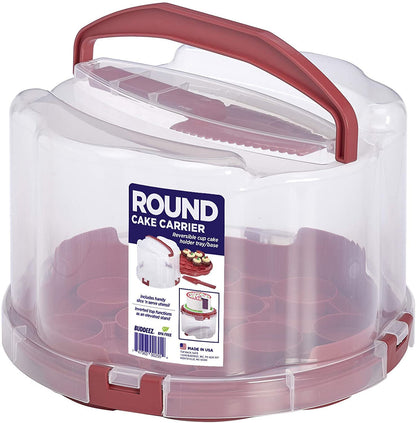 Buddeez, Inc ROUND CAKE AND CUPCAKE CARRIER/DISPLAY,Red