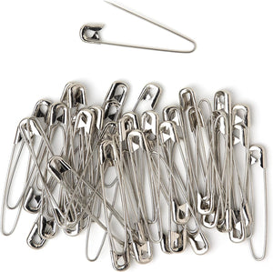 Cousin DIY 2.25 inch, Nickel, 50 Pack Coiless Safety Pins