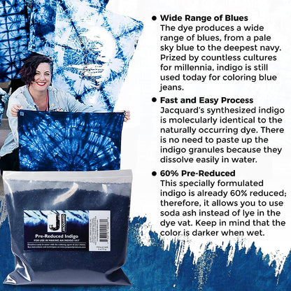 Jacquard Indigo Dye - 8 Oz Pre Reduced Indigo - Create Your Own Shibori Bag, Indigo Macrame, Indigo Dye Pillow, and More - Blue Dye Fabric