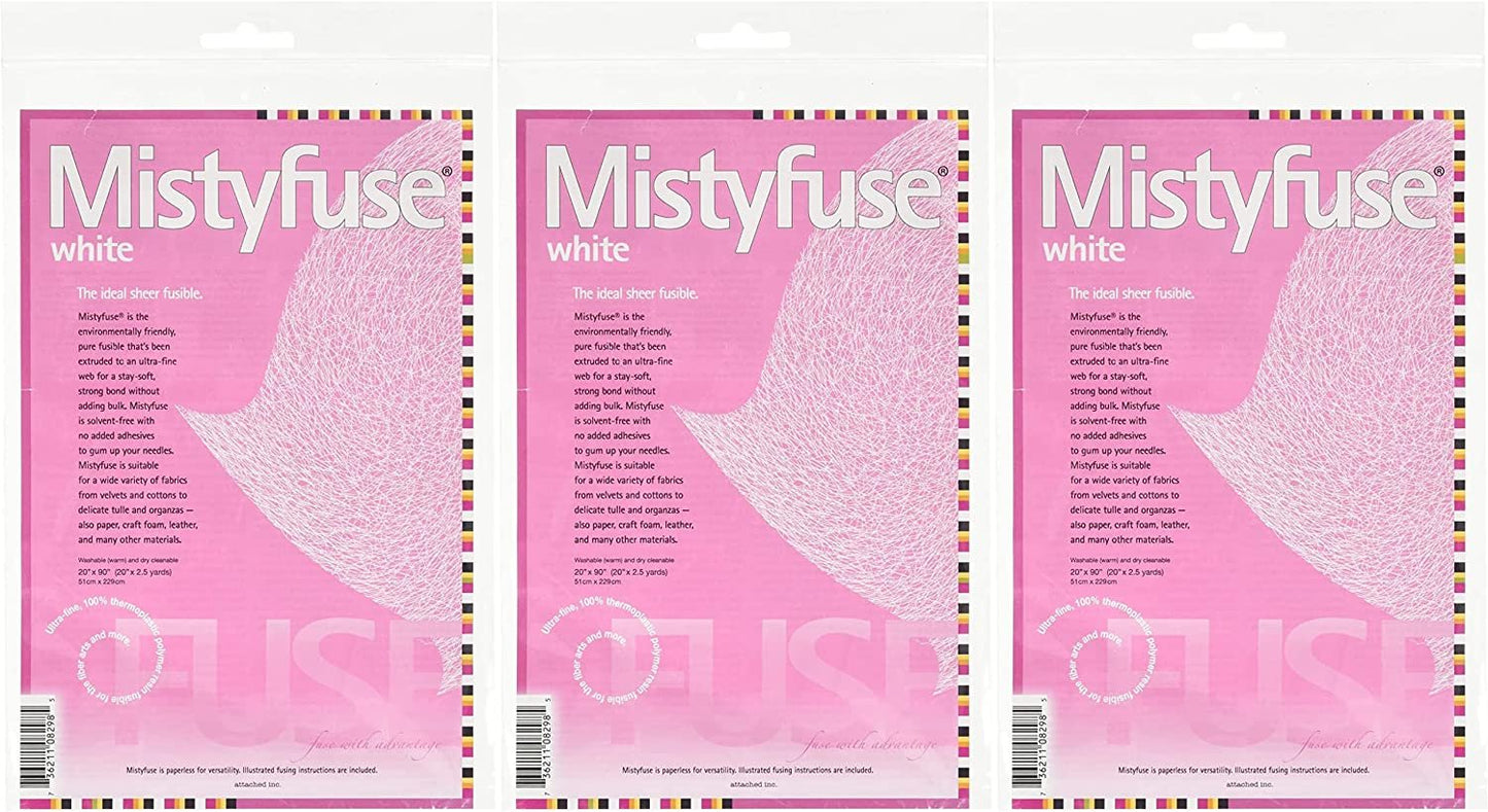 Attached Mistyfuse Sheer Fusible Interfacing, 20" x 90", White (EAWF01)