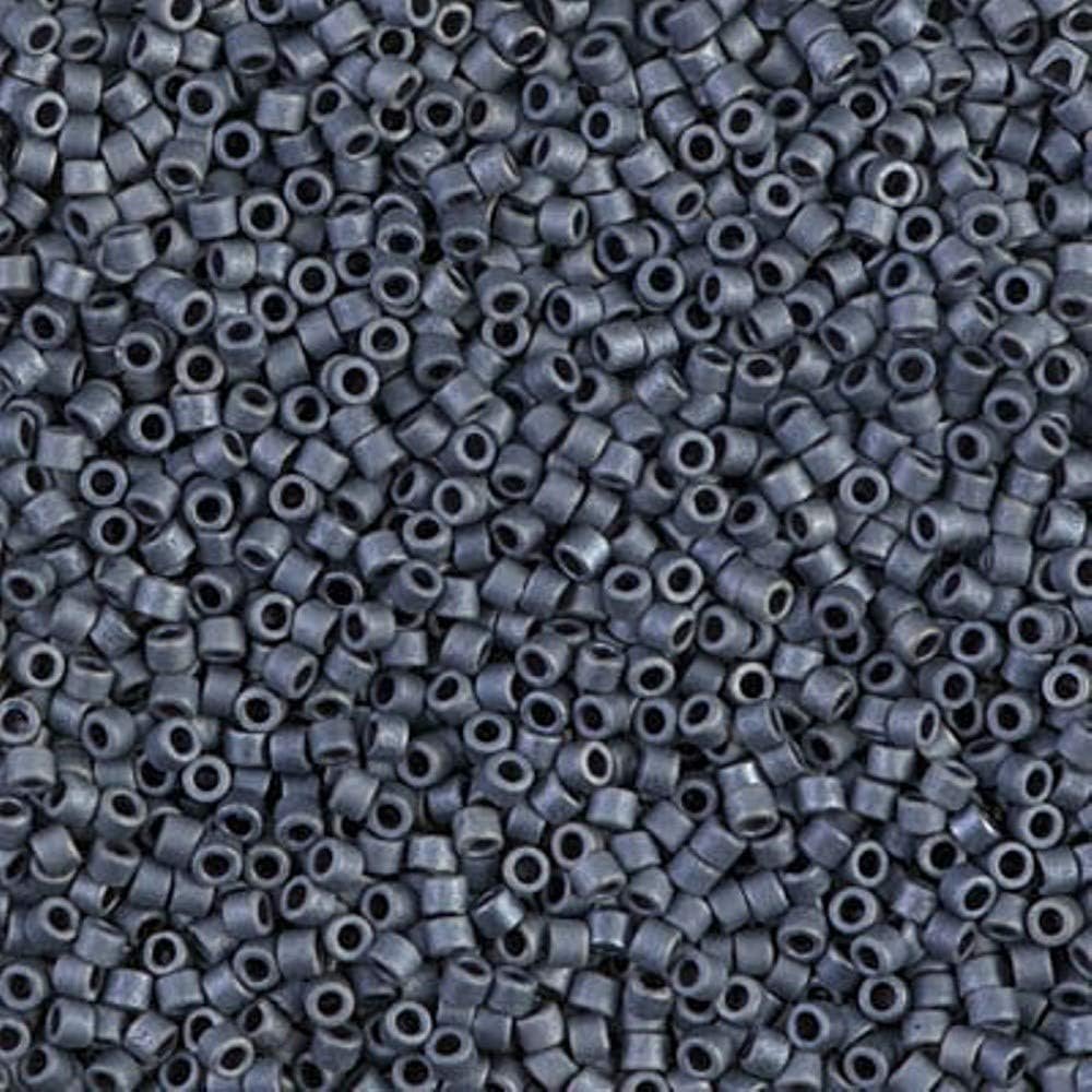 Delica Seed Beads Bundle: Size 11/0, Matte Gray Black Collection - DB301, DB307, DB310-3 Tubes of 2" ea
