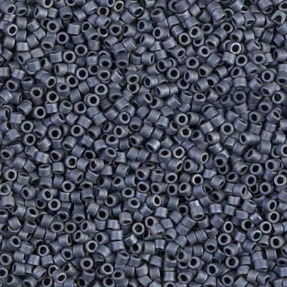 Delica Seed Beads Bundle: Size 11/0, Matte Gray Black Collection - DB301, DB307, DB310-3 Tubes of 2" ea